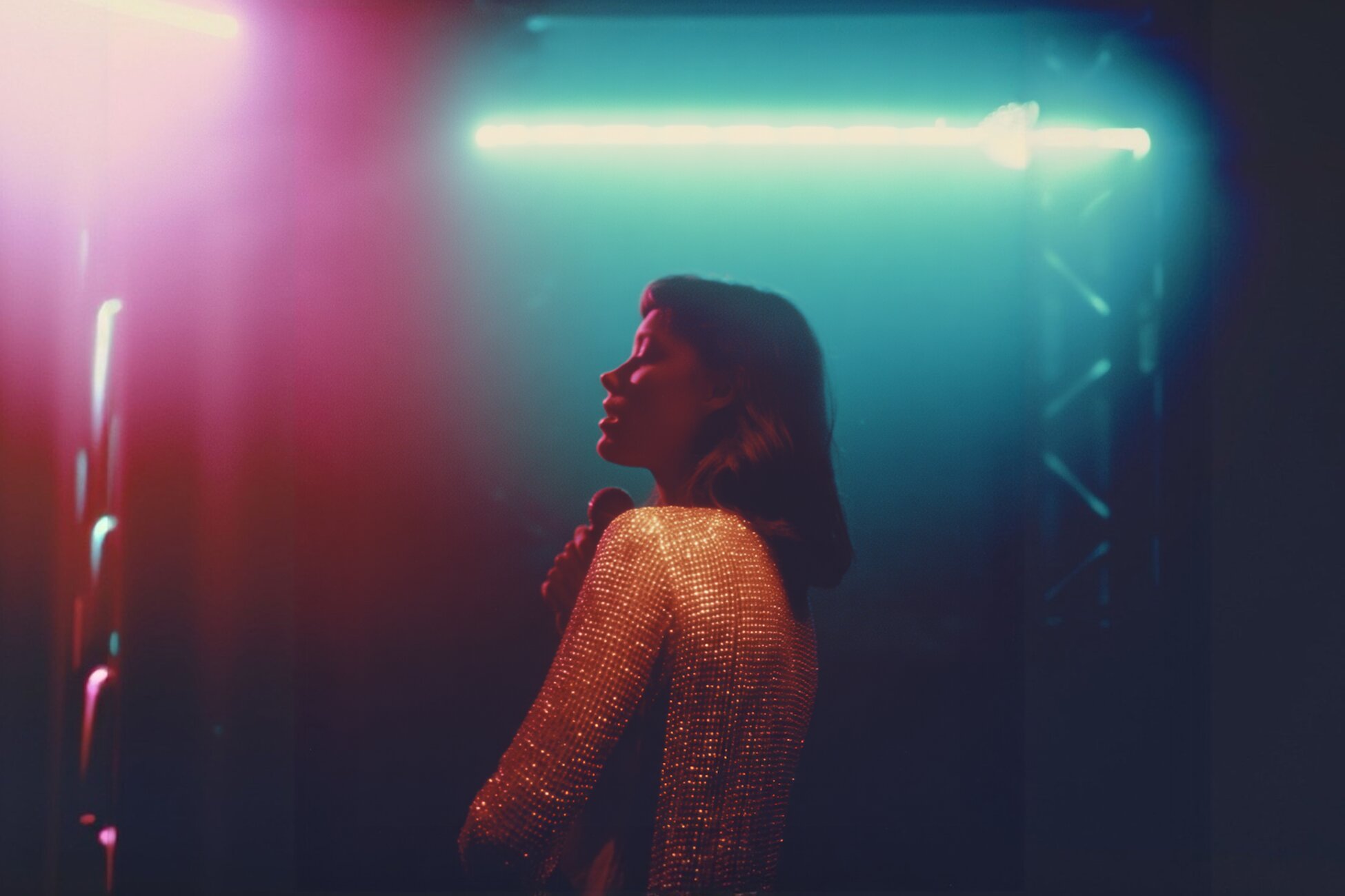 Singer in Neon Lights